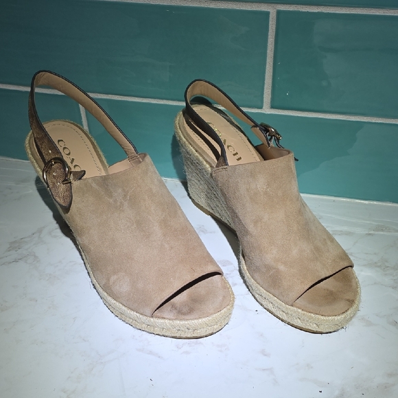 Coach Shoes - 1- Coach Beige Espadrille Wedges